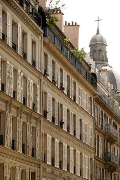 Fachada Bloco Apartamentos Clássicos Paris — Fotografia de Stock