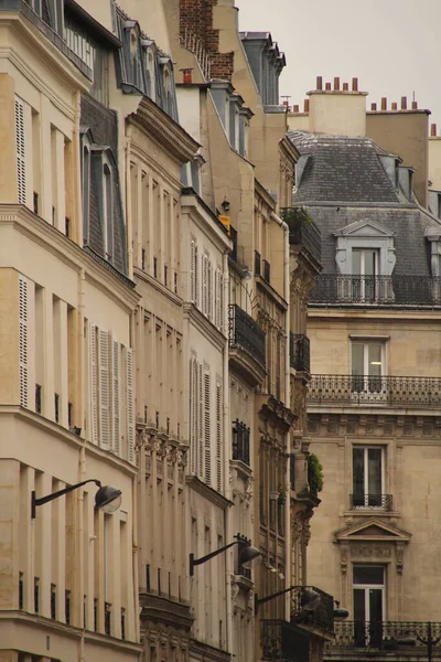 Fassade Eines Klassischen Wohnblocks Paris — Stockfoto