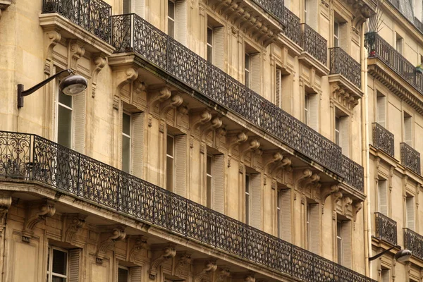 Fassade Eines Klassischen Wohnblocks Paris — Stockfoto