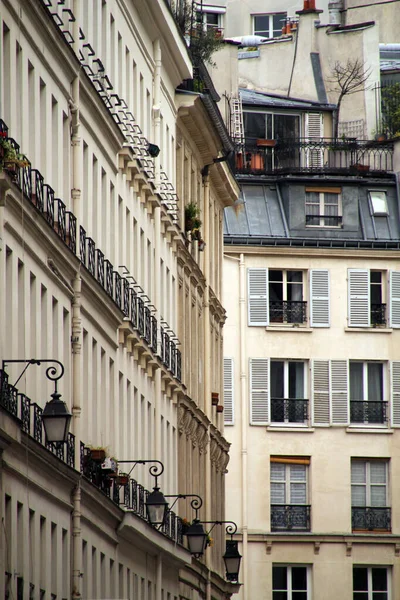 Fachada Bloque Apartamentos Clásicos París — Foto de Stock