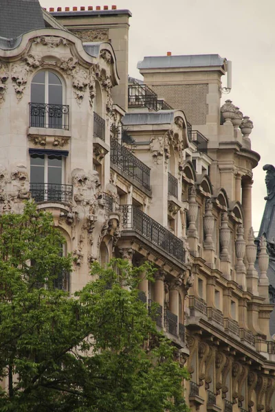 Fassade Eines Klassischen Wohnblocks Paris — Stockfoto