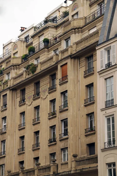 Facade of a classic apartments block in Paris
