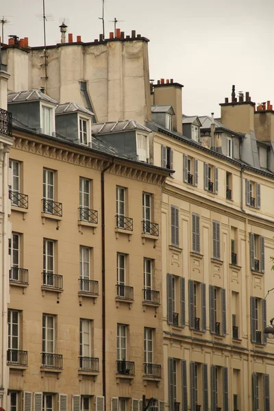 Facade of a classic apartments block in Paris