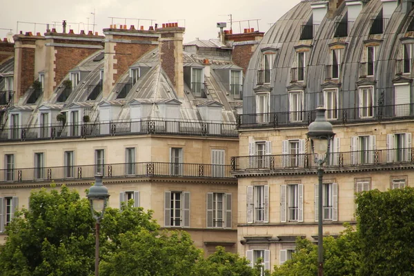 Fachada Bloco Apartamentos Clássicos Paris — Fotografia de Stock