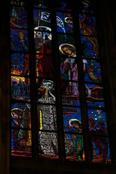 Vitus Katedralens Målade Glas — Stockfoto