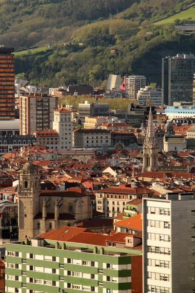 Vista Bilbao Uma Colina — Fotografia de Stock