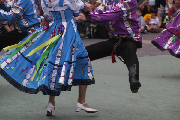 Выставка Русского Народного Танца Уличном Фестивале — стоковое фото