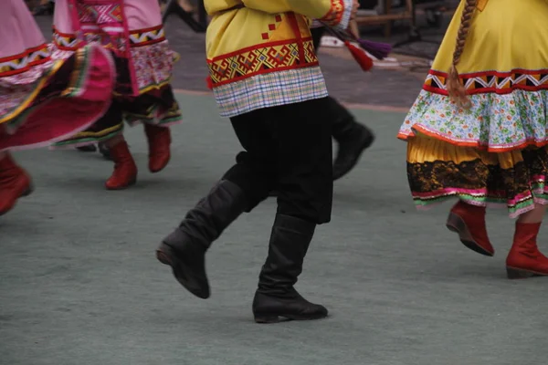 Русский Народный Танец Уличном Фестивале — стоковое фото