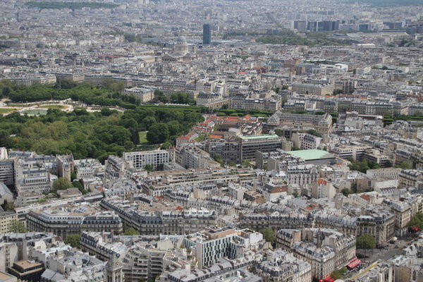 Aerial view of Paris from Montparnasse Tower