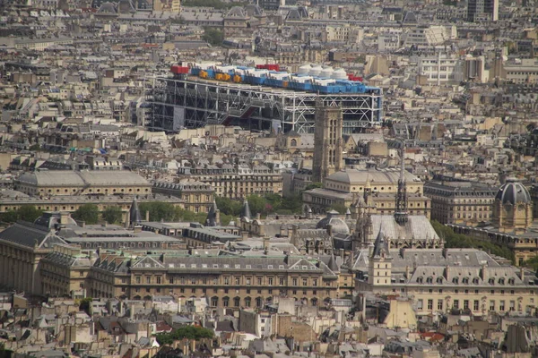 Vista Aérea París Desde Torre Montparnasse —  Fotos de Stock
