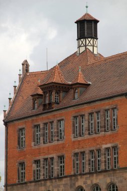 Eski Nuremberg kasabasının mimarisi.