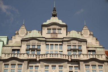 Prag 'ın eski bir kasabasında şehir manzarası