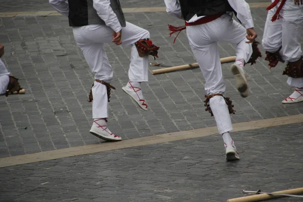 Basque Dance Exhibition Street — Stock Photo, Image