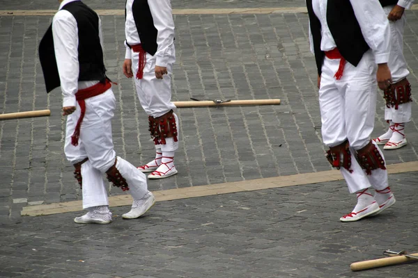 Basque Dance Exhibition Street — Stock Photo, Image