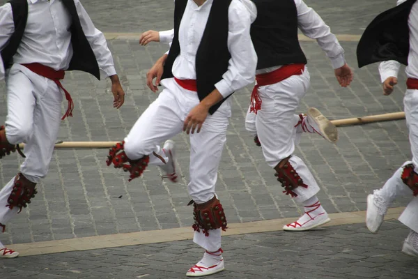 Выставка Баскских Танцев Улице — стоковое фото