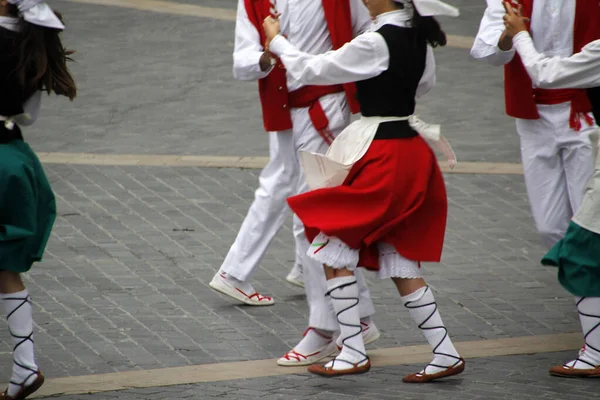 Baskická Taneční Výstava Ulici — Stock fotografie