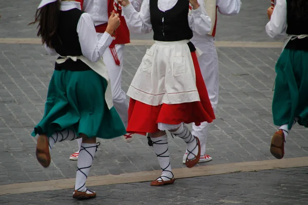 Baskische Tanzausstellung Auf Der Straße — Stockfoto