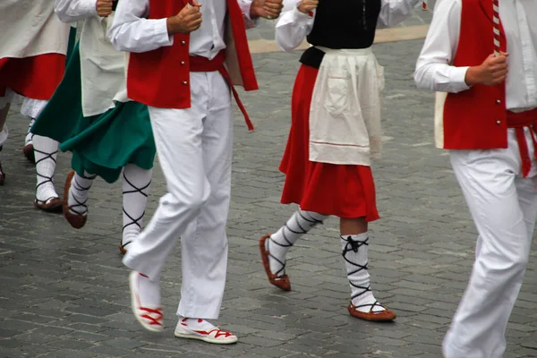 Basque Dance Exhibition Street — Stock Photo, Image