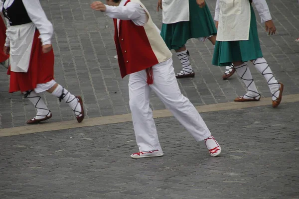 Baskisk Dansutställning Gatan — Stockfoto