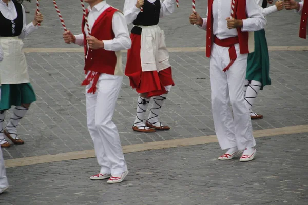 Basque Dance Exhibition Street — Stock Photo, Image