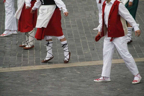 Baskische Tanzausstellung Auf Der Straße — Stockfoto