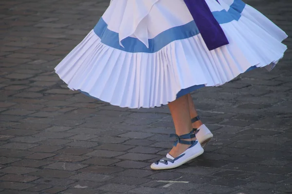 Basque Folk Dancers Street — Stock Photo, Image