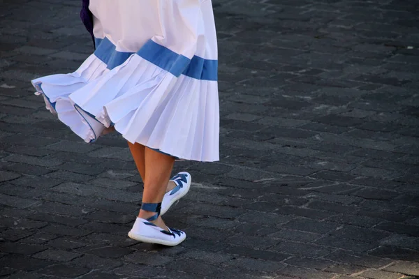 Baskisk Folkdansare Gatufestival — Stockfoto