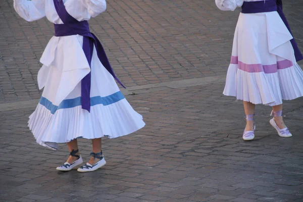 Basque folk dancer in a street festival