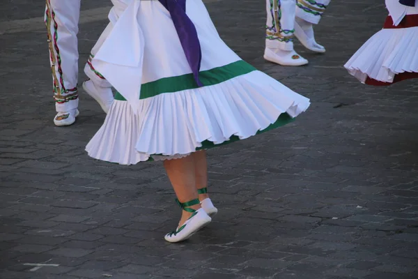 Baskisk Folkdansare Gatufestival — Stockfoto