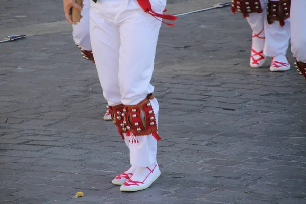 Baskische Volksdanser Een Straatfestival — Stockfoto