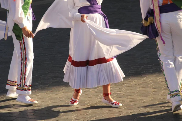 Baskisk Folkdansare Gatufestival — Stockfoto