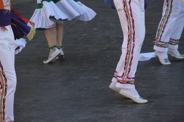 Ballerino Popolare Basco Festival Strada — Foto Stock