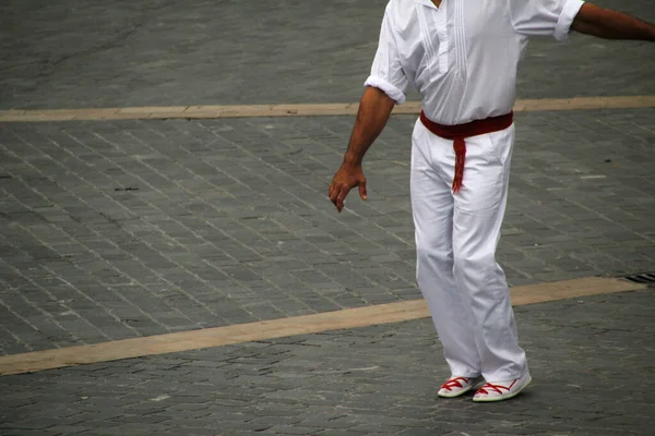 Ballerino Popolare Basco Festival Strada — Foto Stock