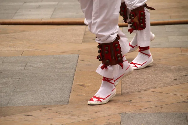 Baskisk Folkdansare Gatufestival — Stockfoto