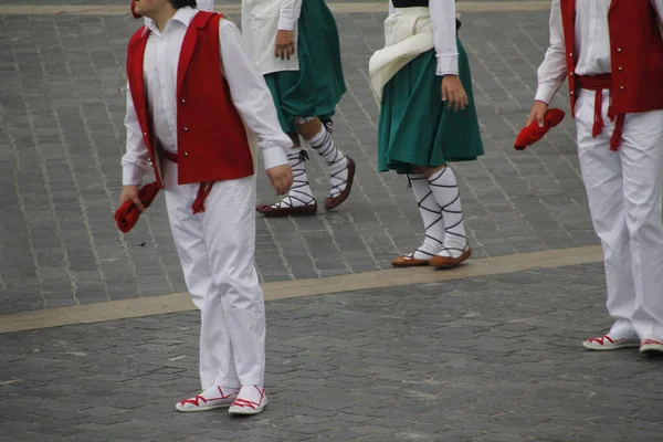 Baskický Lidový Tanečník Pouličním Festivalu — Stock fotografie
