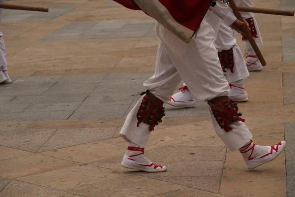 Dança Tradicional Basca Festival Rua — Fotografia de Stock