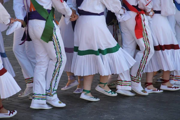 Dança Tradicional Basca Festival Rua — Fotografia de Stock