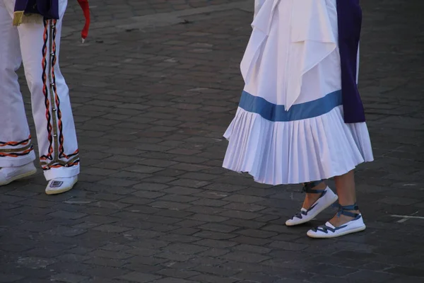 Традиционные Баскские Танцы Уличном Фестивале — стоковое фото