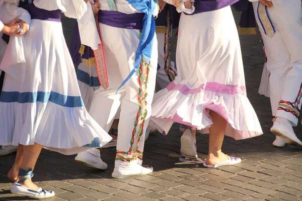 Традиционные Баскские Танцы Уличном Фестивале — стоковое фото