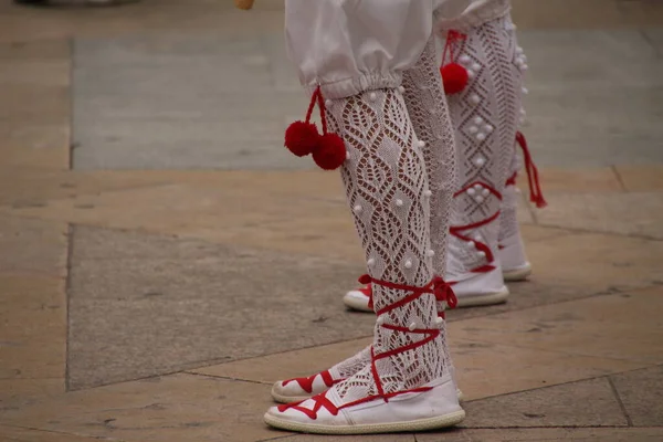 Traditioneller Baskischer Tanz Auf Einem Straßenfest — Stockfoto