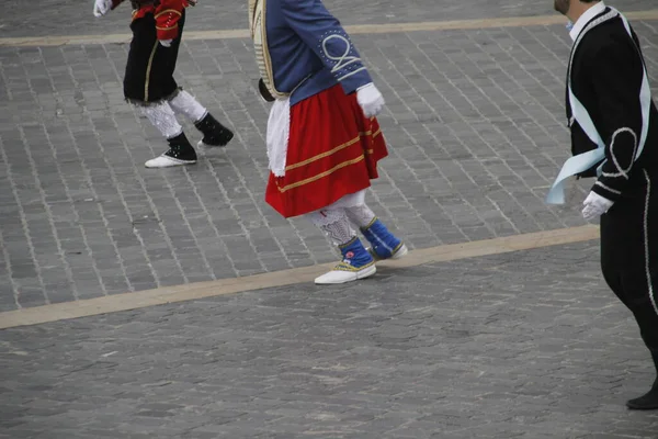 Традиційний Баскський Танець Вуличному Фестивалі — стокове фото