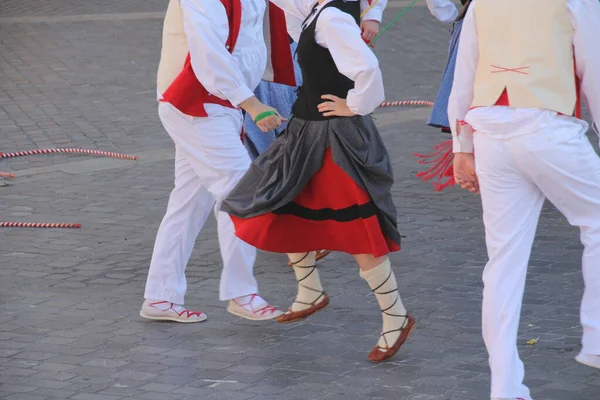 Danse Basque Traditionnelle Dans Festival Rue — Photo