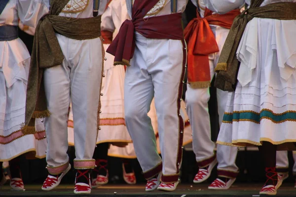 Geleneksel Bask Dansı Sokak Festivalinde — Stok fotoğraf