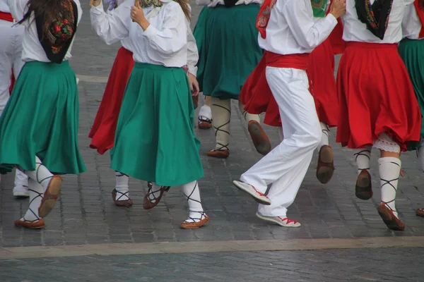Danza Tradicional Vasca Festival Callejero — Foto de Stock