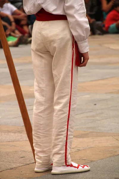 Traditioneller Baskischer Tanz Auf Einem Straßenfest — Stockfoto