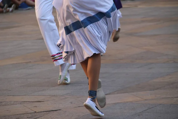 Traditionell Baskisk Dans Gatufestival — Stockfoto