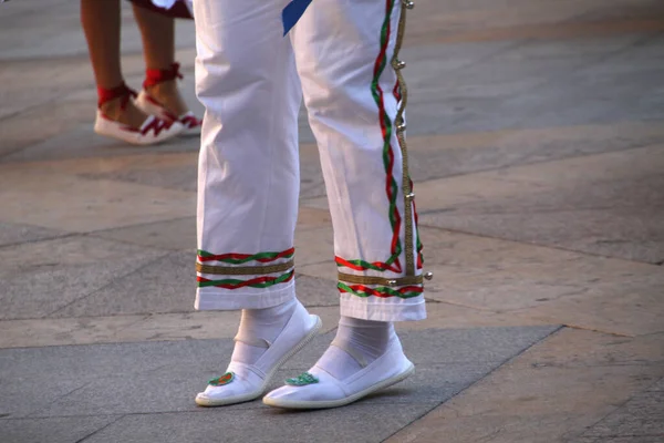 Traditionele Baskische Dans Een Straatfestival — Stockfoto