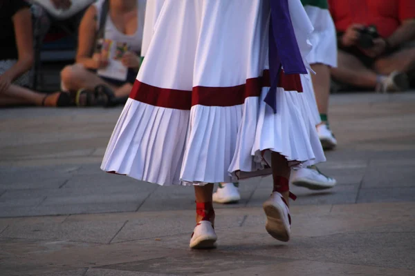 Traditional Basque dance in a street festival