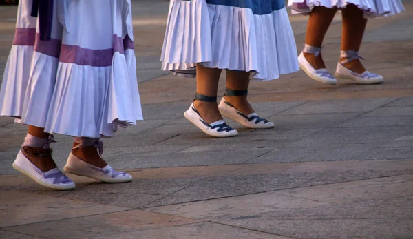 Danse Basque Traditionnelle Dans Festival Rue — Photo