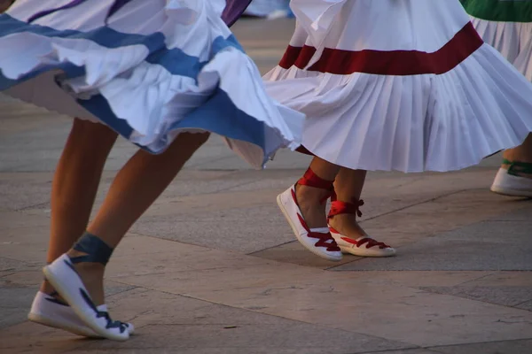 Dança Tradicional Basca Festival Rua — Fotografia de Stock